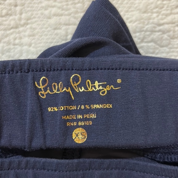 Lilly Pulitzer Navy Athletic Pants. Nearly new. Size XS. - Picture 2 of 11